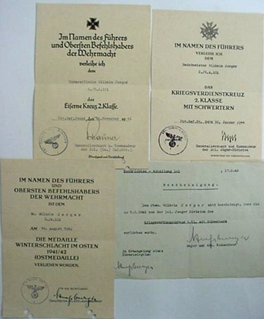 KVK1 EK2 grouping First Sergeant Army Intelligence 4 awards