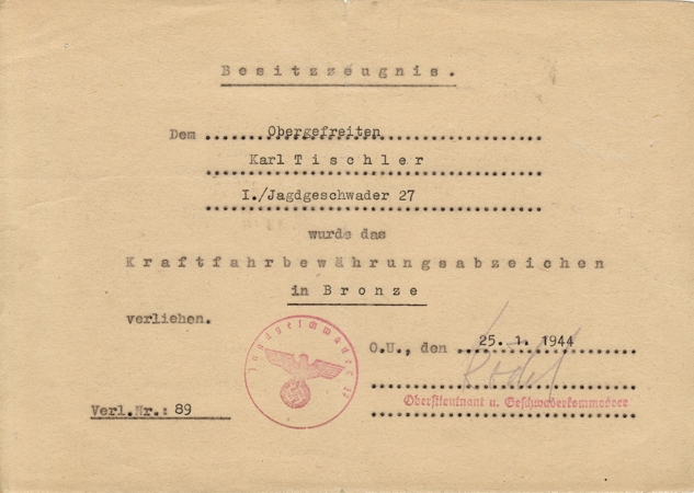 JG27 Africa grouping photo album and award documents - Image 3