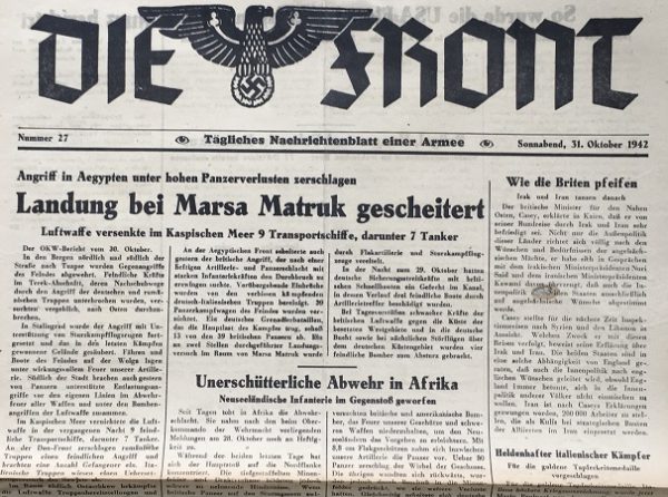 Newspaper for front soldiers Die Front 31 October 1942 - Image 2