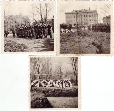 Three photos field burial Luftwaffe Flak-Regiment 153