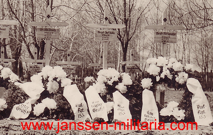 Three photos field burial Luftwaffe Flak-Regiment 153 - Image 2