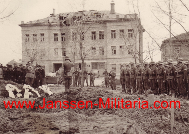 Three photos field burial Luftwaffe Flak-Regiment 153 - Image 3
