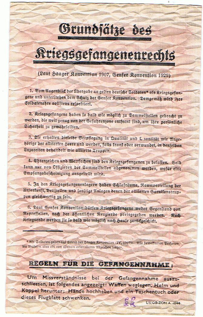 US/GB-ZG61A-1944 Passierschein Safe Conduct grenade issue - Image 3