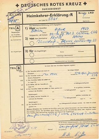 Red cross enquiry panzerjäger 3.SS-Division 1944 Chlum Janowitz