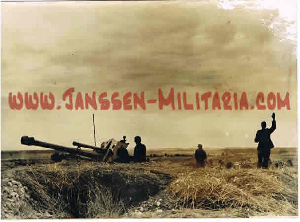 Press photo war reporter Weichsel area Wehrmacht Artillery