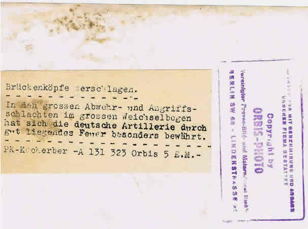 Press photo war reporter Weichsel area Wehrmacht Artillery - Image 2
