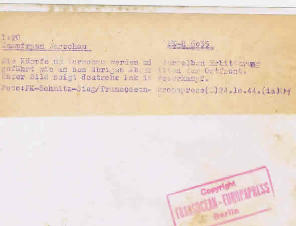 Press photo war reporter artillery PAK gun Warsaw 1944 - Image 2