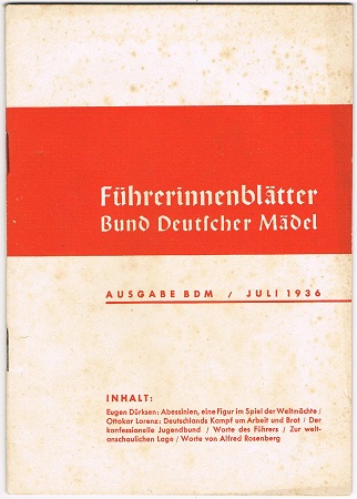 BDM Führerinnenblätter Juli 1936