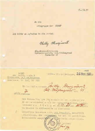 NSDAP admission request documents Berlin 1937