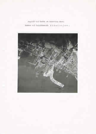 Luftwaffe aerial photo bombed harbor Nikolajew Black Sea