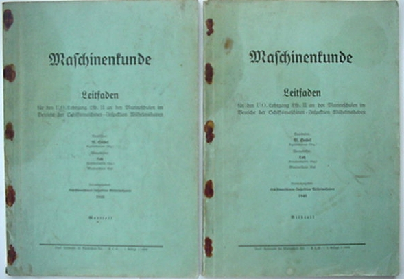 Kriegsmarine mechanical NCO schooling manuals 1940