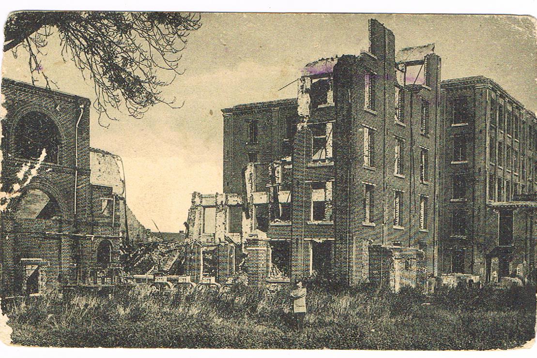 Field post card Brebieres France 1917 destroyed oil factory