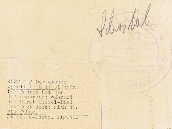 Press photo Adolf Hitler at Blutfahne ceremony Luitpoldhain 1938 - Image 2