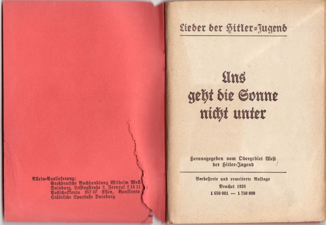 HJ Hitler Jugend song book 1938 - Image 2