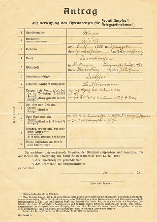 Hindenburg cross request document