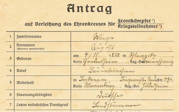 Hindenburg cross request document - Image 2
