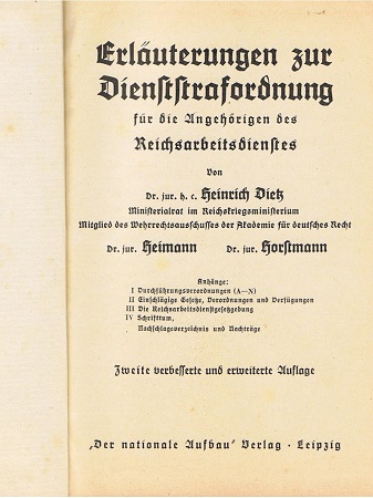 RAD Reichsarbeitsdient Dienststraf Ordnung 1937 - Image 2