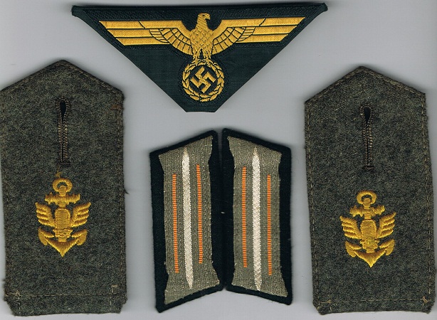 Complete set insignia for a soldier Coastal Artillery