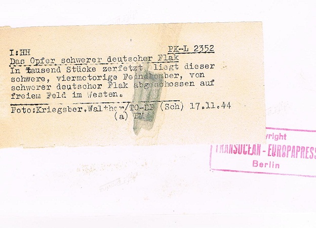 Press photo crashed allied plane western front 1944 - Image 2