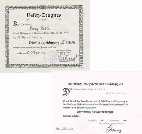 Two award docs soldier 3.Kavallerie-Division