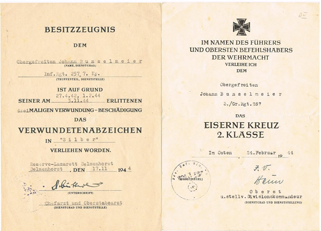 Award documents 4x Corporal Infantry 83.Infanterie-Division - Image 2