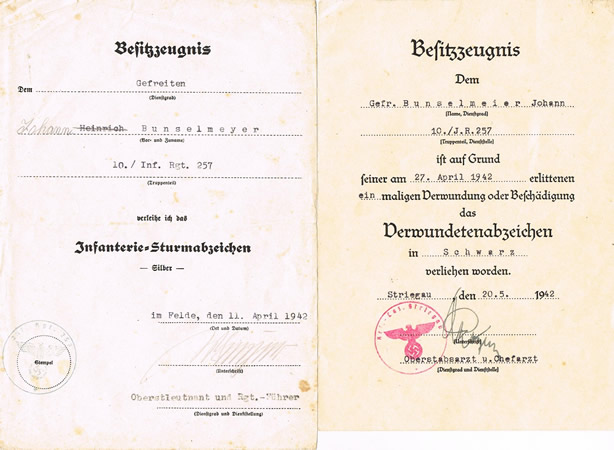 Award documents 4x Corporal Infantry 83.Infanterie-Division - Image 5