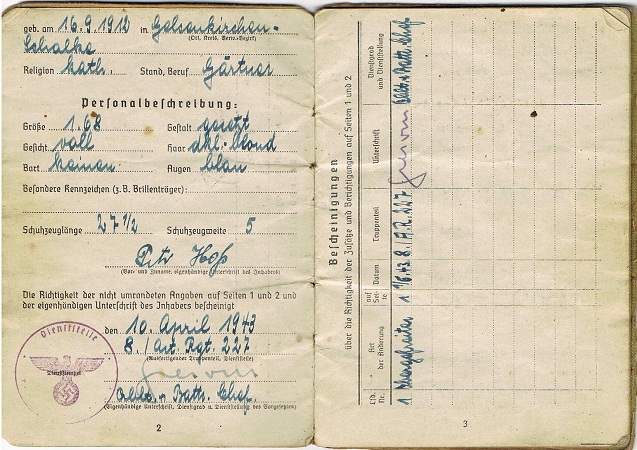 Soldbuch Corporal Artillerie 227.ID Northern Russia EK1 - Image 3