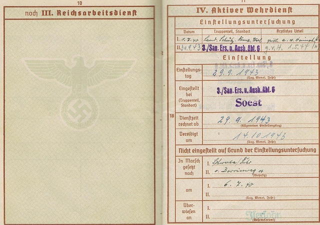 Wehrpass dentist Sanitäter 1943-45 Soest Herfort Hagen - Image 3