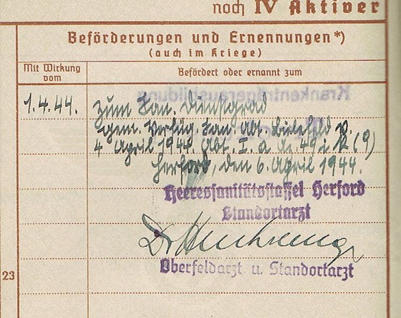 Wehrpass dentist Sanitäter 1943-45 Soest Herfort Hagen - Image 6