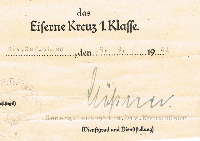 EK1 Oberfeldwebel IR35 25.Infanterie-Division Russia 1941 - Image 2