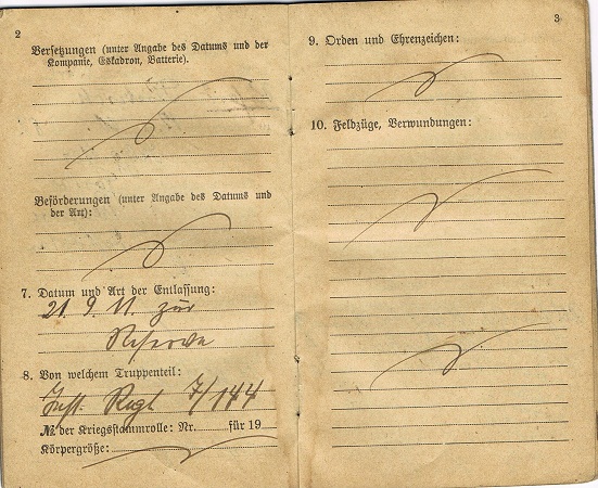 Militärpass Gefreiter Reserve-Infanterie-Regiment 67 POW France - Image 3