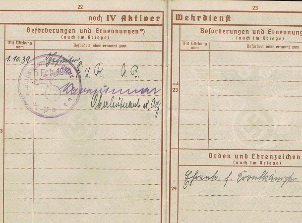 Wehrpass NCO telegraph operator Nachrichten France Posen 1939-40 - Image 4