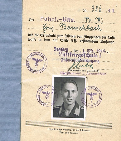 Group pilot Fahnenjunker pilot Zerstörer Geschwader ZG1 1944 - Image 4