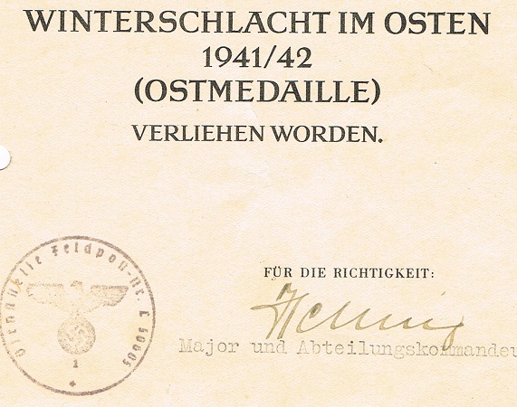 Ostmedaille NCO Eisenbahn-Flak-Abteilung 859 Wismar Paris - Image 2