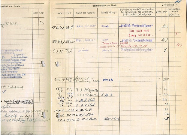 Personnel file Oberleutnant Captain mine sweeper M545 EK1 - Image 3