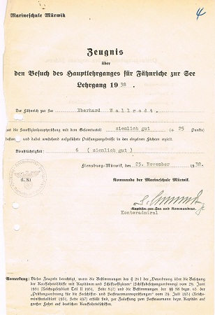 Personnel file Oberleutnant Captain mine sweeper M545 EK1 - Image 6