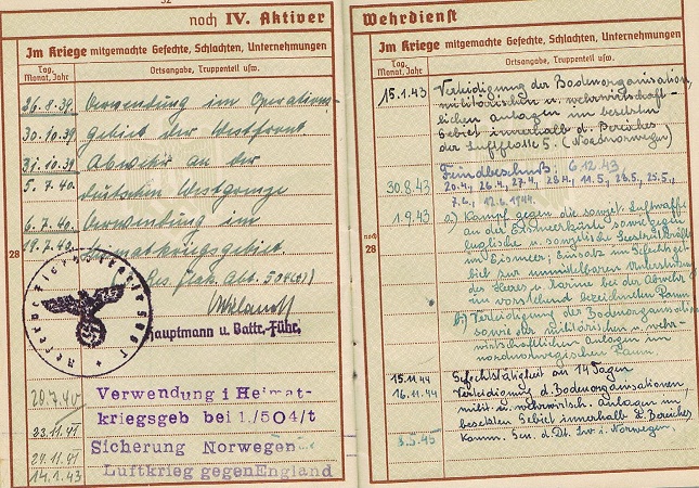 Wehrpass Stabsgefreiter Flak Norway Lappland Shield - Image 6