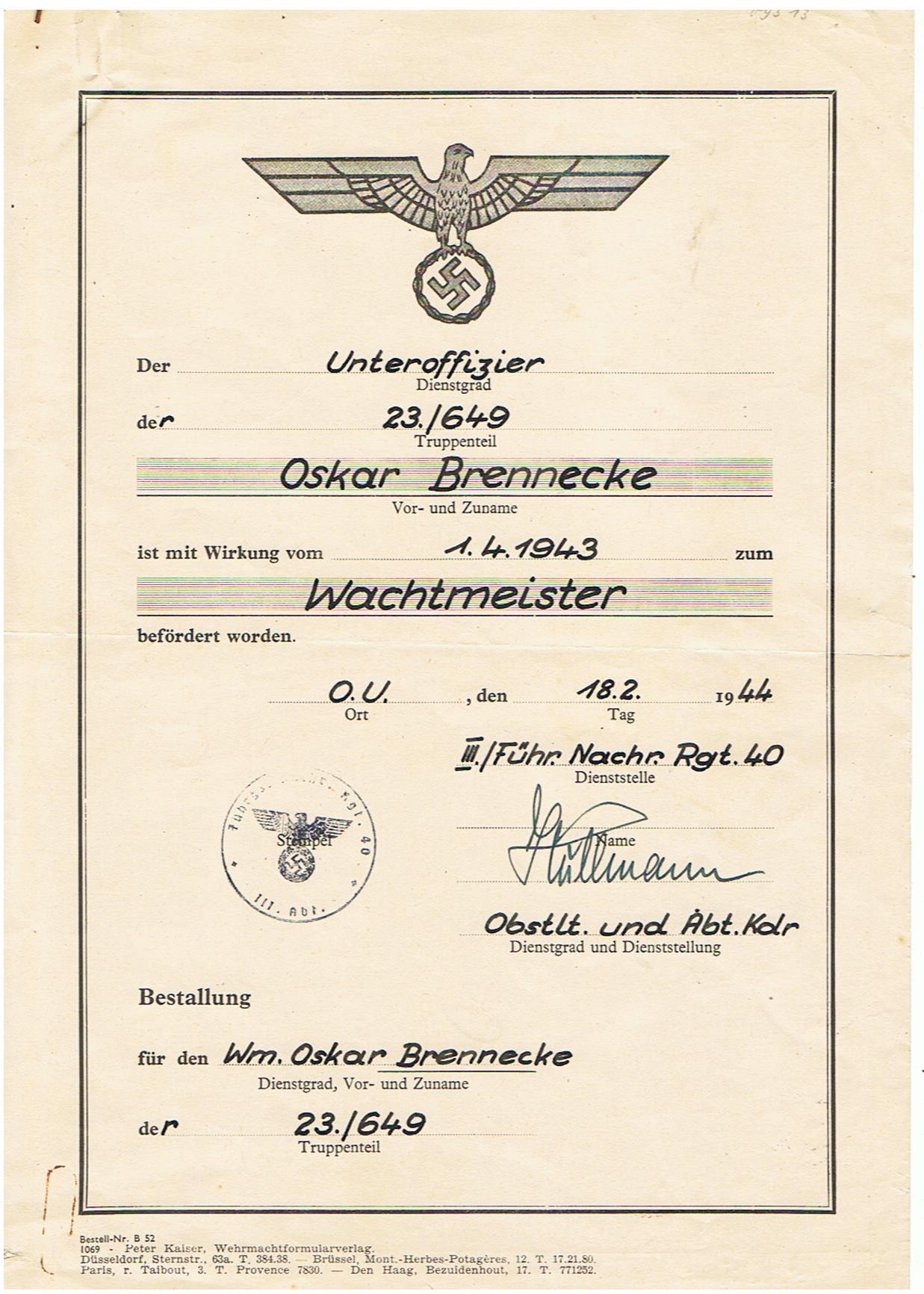 Big group Wachtmeister Nachrichten France Russia EK2 KVK2 - Image 5