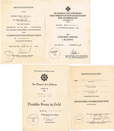 GCiG group Oberleutnant 65.Infanterie-Division Italy 1943-1945