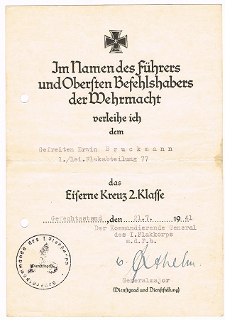 EK1 group Oberfähnrich Flak-Abteilung 77 1941-1945 Russia - Image 3