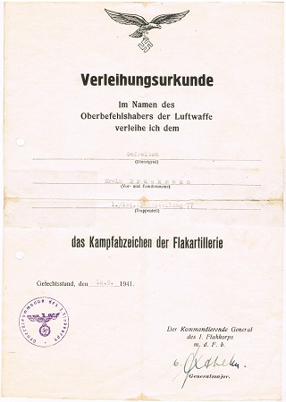 EK1 group Oberfähnrich Flak-Abteilung 77 1941-1945 Russia - Image 4