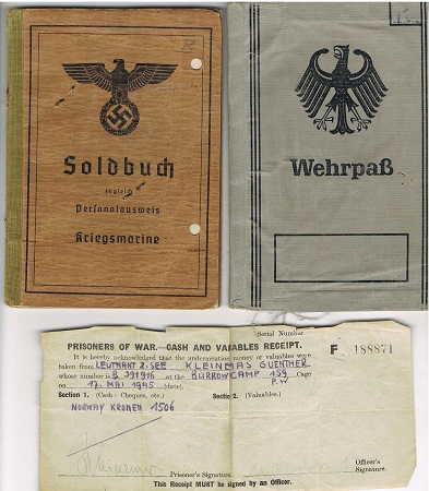 Soldbuch group Leutnant U-Boat service U-293 Kapitänleutnant - Image 2