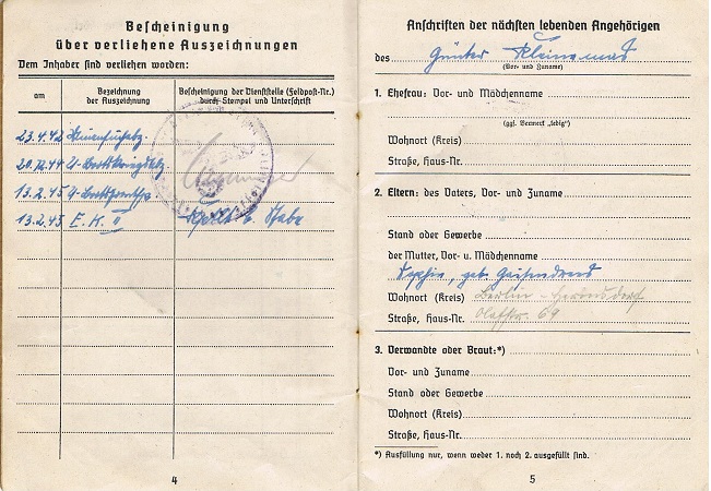 Soldbuch group Leutnant U-Boat service U-293 Kapitänleutnant - Image 5