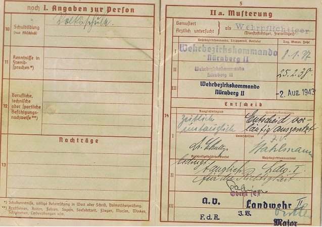 Wehrpass soldier Army horses depot Wehrkreiss XIII Nürnberg - Image 4