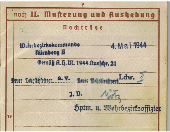Wehrpass soldier Army horses depot Wehrkreiss XIII Nürnberg - Image 5
