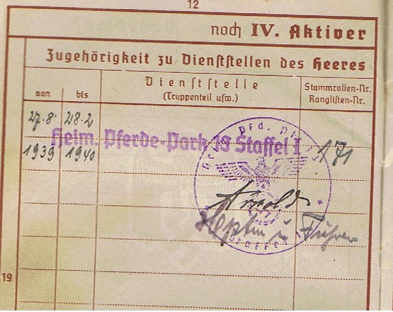 Wehrpass soldier Army horses depot Wehrkreiss XIII Nürnberg - Image 6
