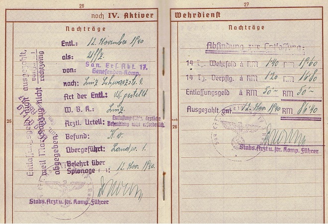Wehrpass NCO WW1 Feldjäger Italy WW2 hospitals Austria - Image 7