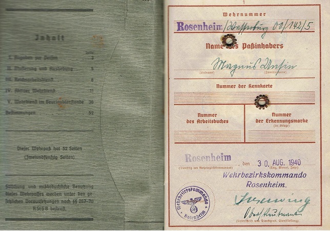 Wehrpass 1940 farmer Geisenried Marktoberdorf - Image 2
