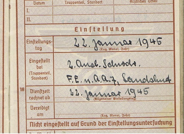 Wehrpass driver Fahr-E.u.A.-Bataillon 7 Landshut 1945 - Image 5