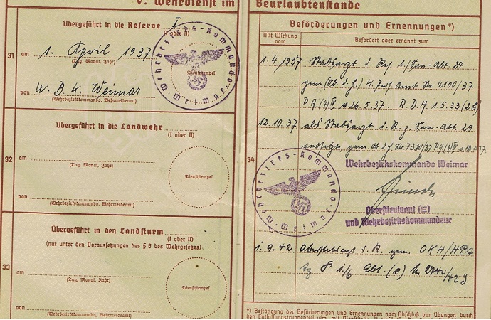 Wehrpass Oberstabsarzt WW1 WW2 Russia awards KVK1 - Image 7